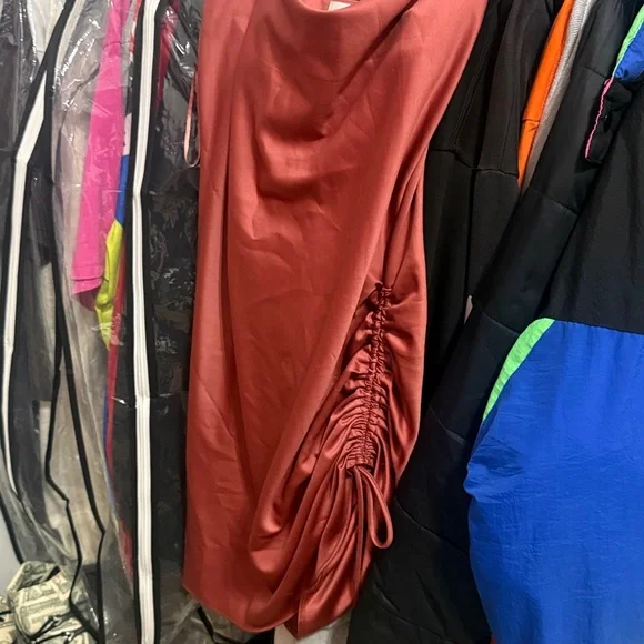 Hello Molly Terracotta Satin Dress - Picture 3 of 4